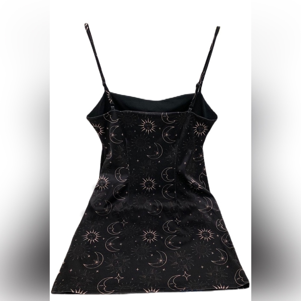 Urban Outfitters Ladies Black Celestial Sun Moon Stars Pullover Mini Dress S-p - Picture 4 of 16